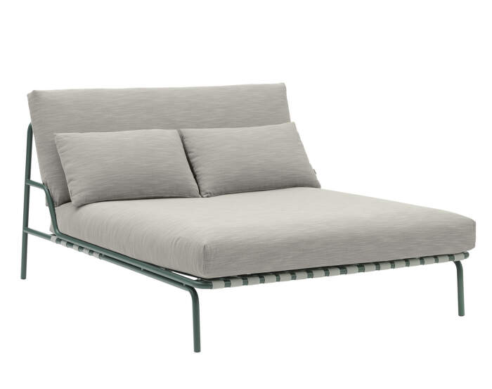 Settle Lounge Bed without armrest, Ribbed Weave 2/dark green