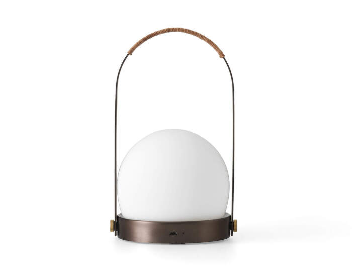Carrie Portable Lamp Leather Handle, bronzed brass
