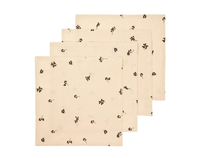 Ubrousky Baies set 4ks, natural dark chocolate