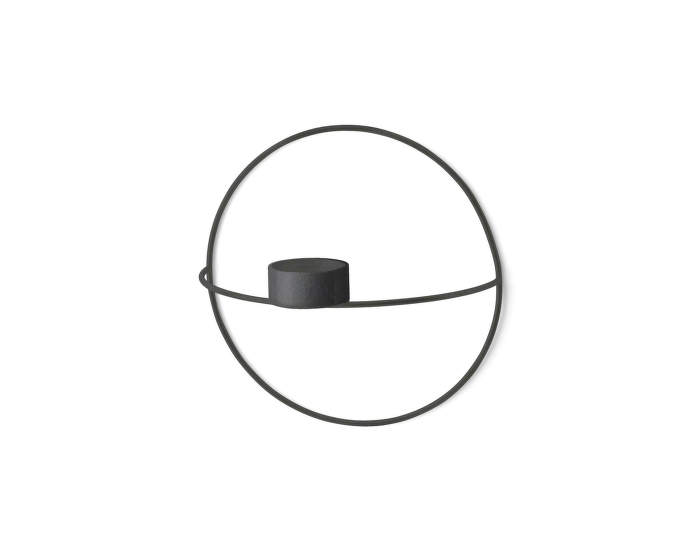 Nástěnný svícen POV Circle Tealight Candleholder S, black