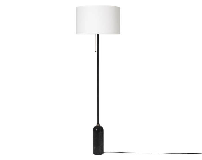 Gravity-floor-lamp-black-marble-white-shade