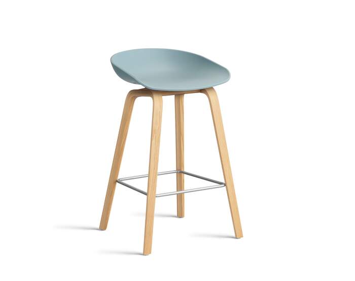 AAS 32 Bar Stool Low Oak, dusty blue