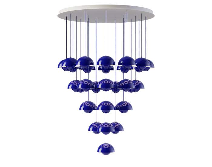 Flowerpot Chandelier VP10 31, cobalt blue