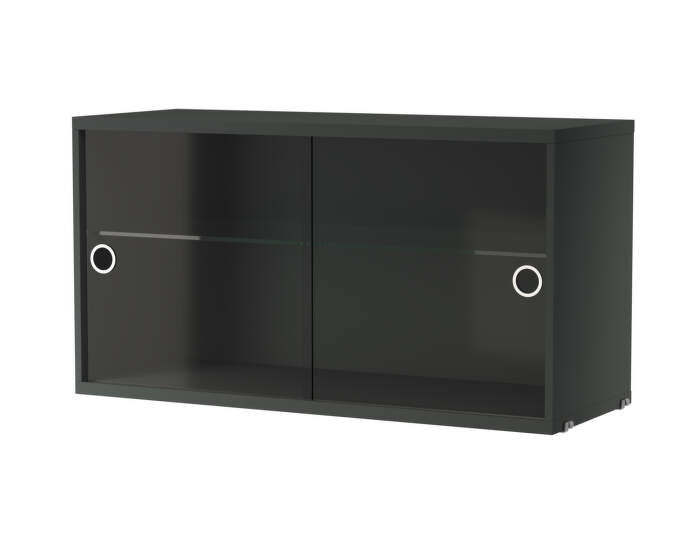Display Cabinet with Sliding Doors, dark grey