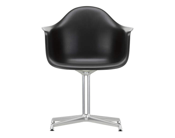 Stolička Eames DAL, deep black/polished aluminium