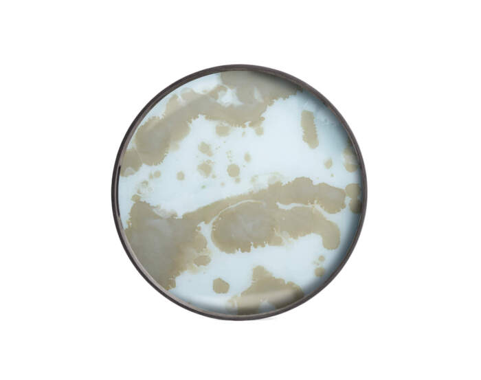 Organic Glass Tray Round S, mist gold