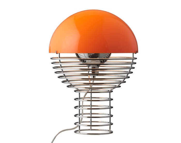 Wire 40 Table Lamp, chrome/orange