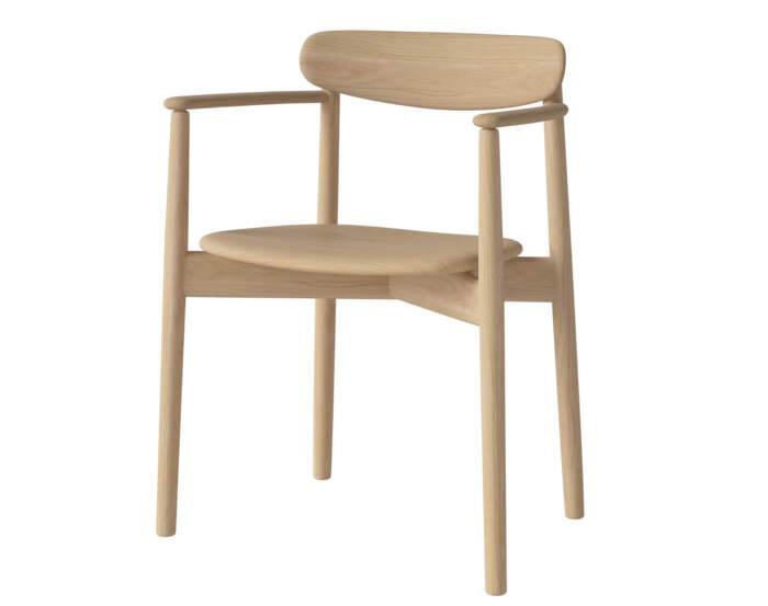 Merge Dining Chair with Armrest, white pigmented oiled oak
