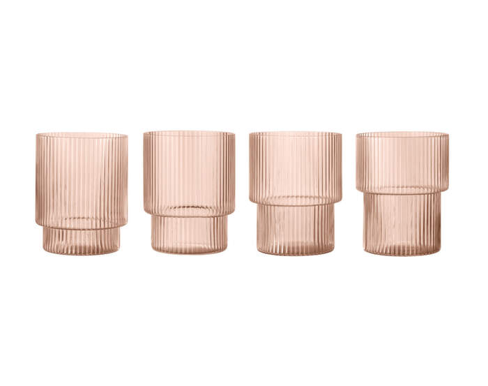Sklenice Ripple set 4ks, blush