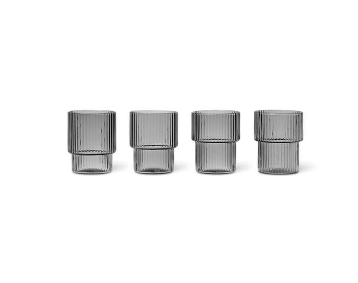 Sklenice na panáky Ripple set 4ks, smoked grey