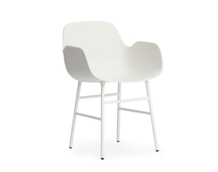 Židle Form s područkami, bílá/ocel