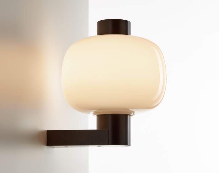 Bonbori Wall Up PC1251 Lamp, triplex opal / black