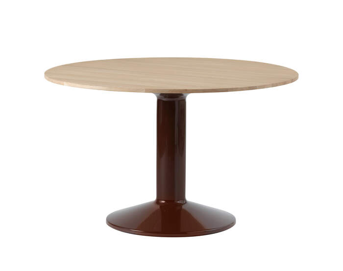 Midst Table Ø120, oak/dark red