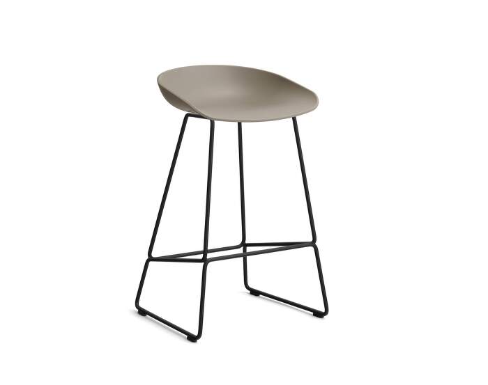 AAS 38 Bar Stool Low Black Steel, khaki