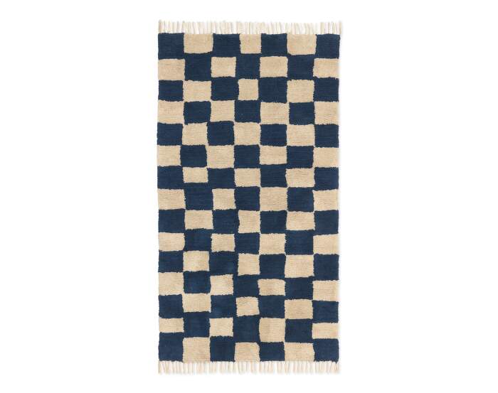 Mara Washable Rug, deep blue/warm sand