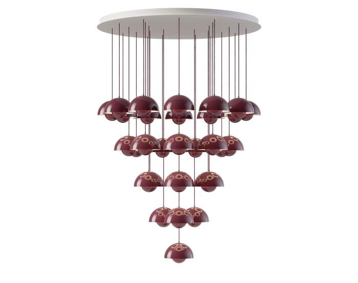 Flowerpot Chandelier VP10 31, dark plum