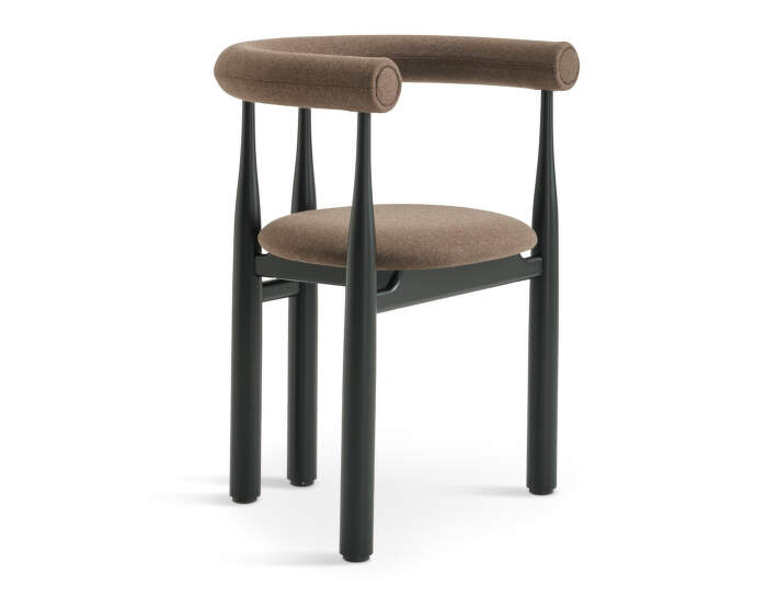 Bukowski Chair Fully Upholstered, black/Wooly Plus 1008