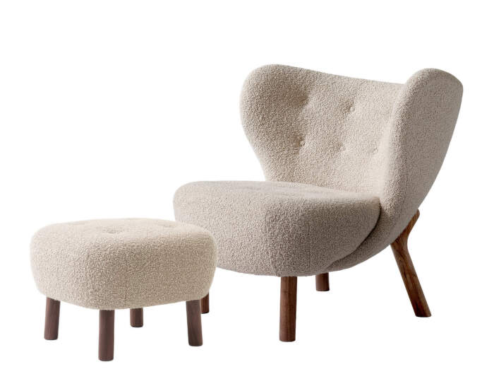Little Petra VB1 Lounge Chair and pouf ATD1, walnut/Karakorum 003