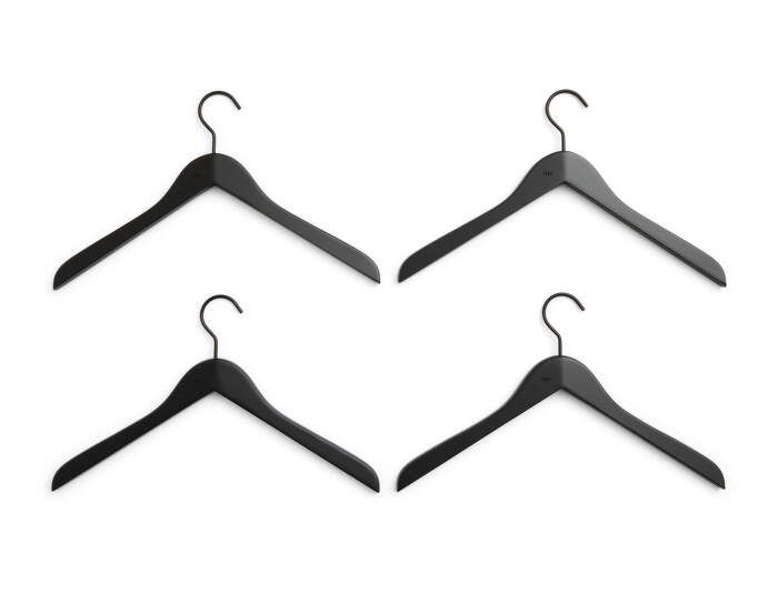 Smooth Coat Hanger Slim set of 4 pcs, black