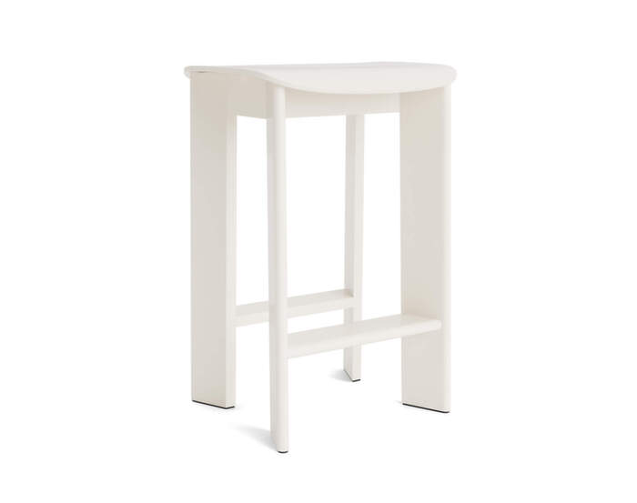 Chisel 30 Bar Stool H65, cream white lacquered beech