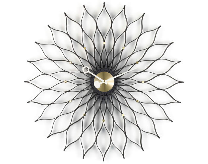 Hodiny Vitra Sunflower, black ash/brass