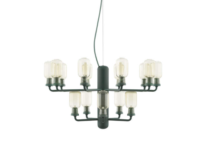 Lustr Amp Chandelier, gold/green