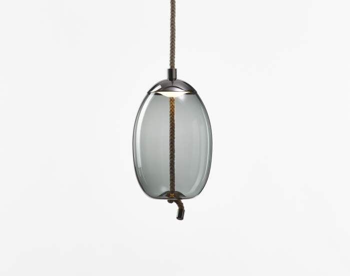 Knot Small Uovo PC1036 Lamp, grey / black chrome