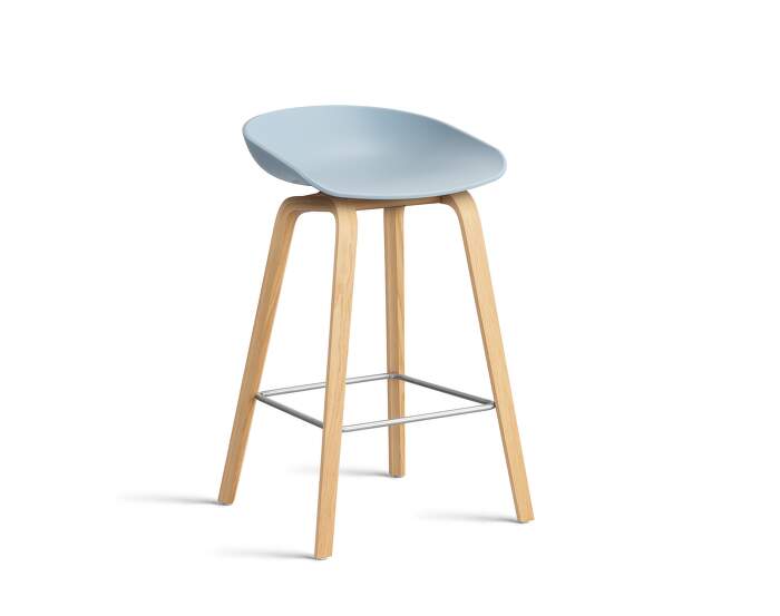 AAS 32 Bar Stool Low Oak, slate blue