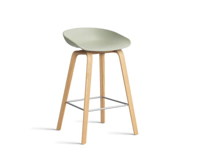 AAS 32 Bar Stool Low Oak, pastel green