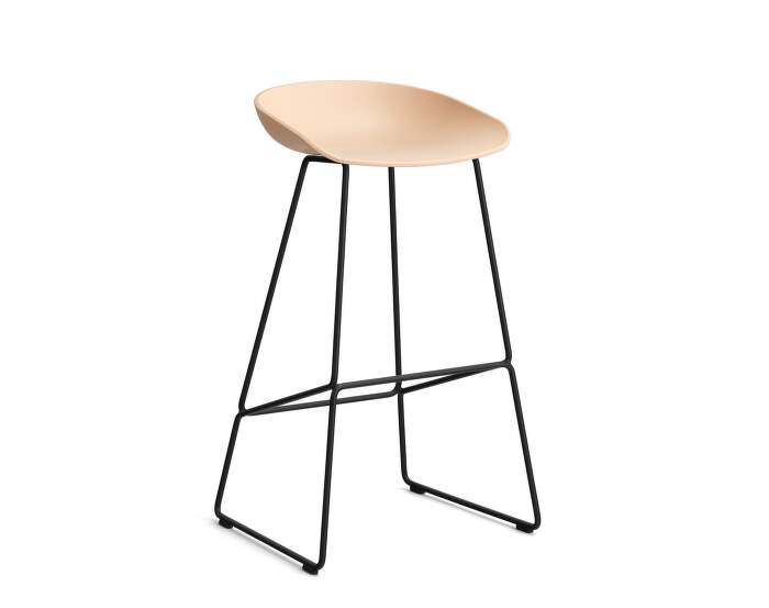 AAS 38 Bar Stool High Black Steel, pale peach