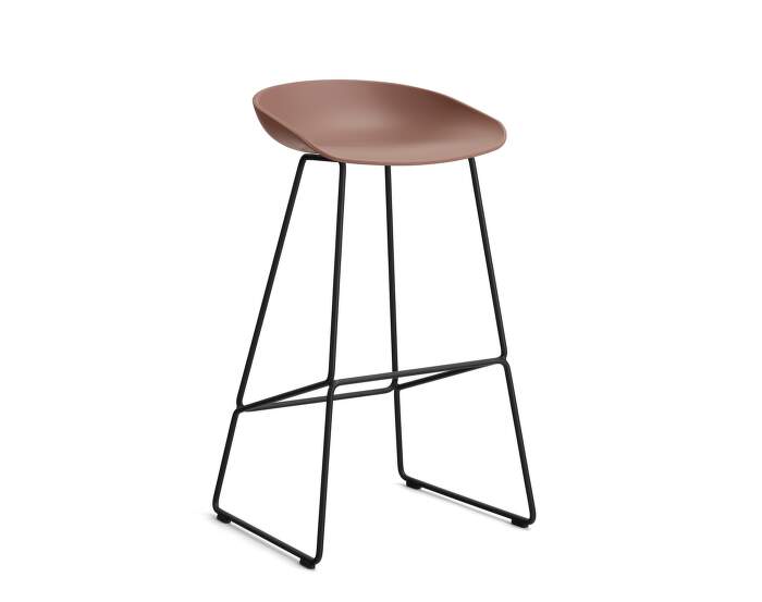 AAS 38 Bar Stool High Black Steel, soft brick