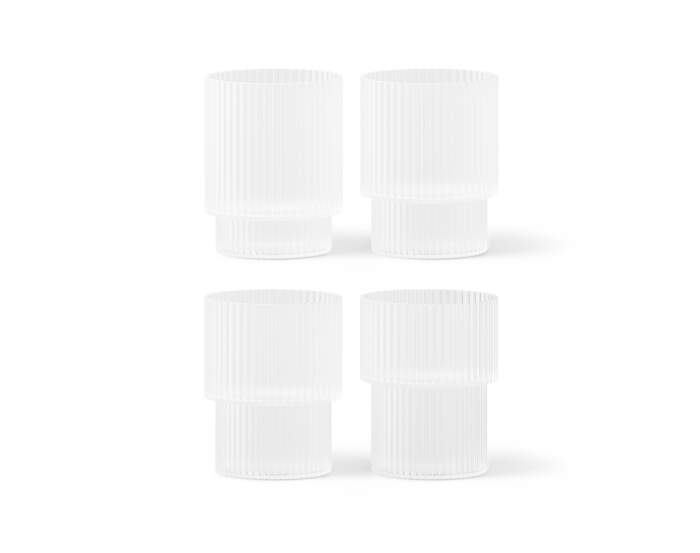 Ripple Glasses Set of 4, frosted
