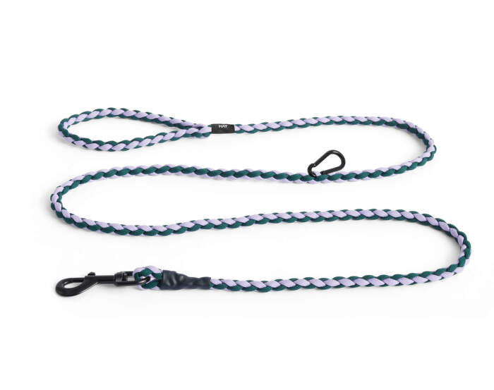Dogs Leash Braided Adjustable, lavender/green