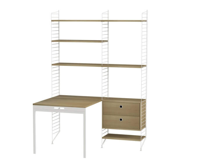String Workspace E Shelving Set, oak/white