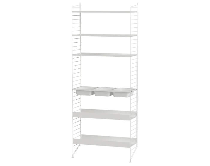 String Bathroom L Shelving Set, white