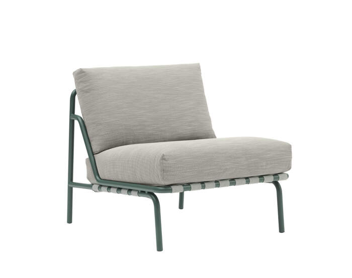 Settle Lounge Chair without armrest, Ribbed Weave 2/dark green