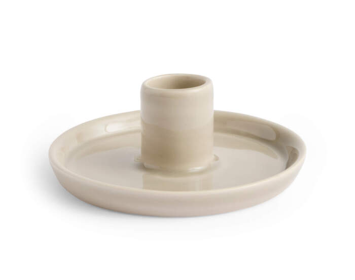 Disc Candleholder Small, warm grey