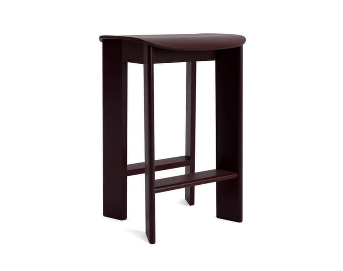 Chisel 30 Bar Stool H65, dark bordeaux lacquered beech