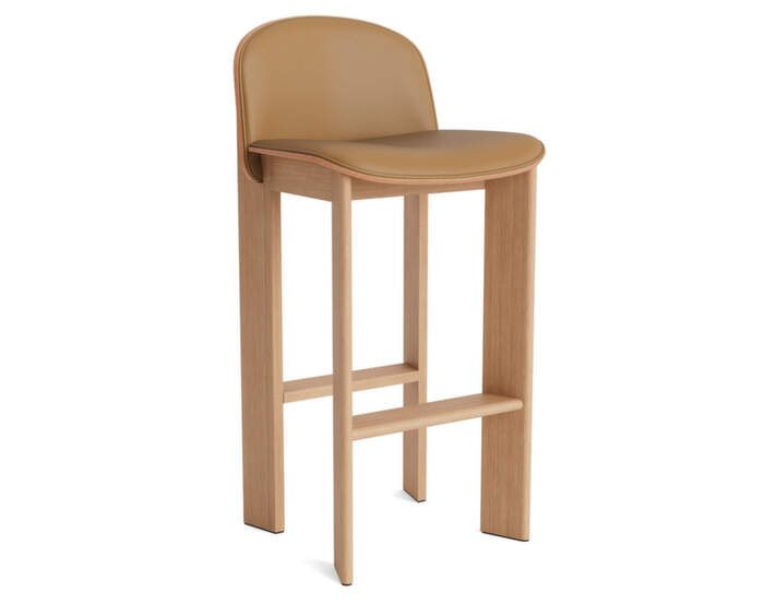 Chisel 35 Bar Stool H75, lacquered oak / Grano cognac