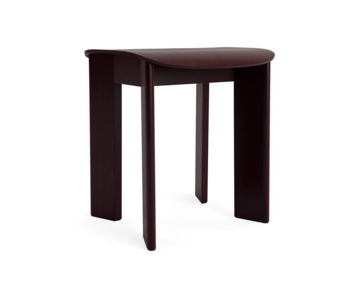 Chisel 10 Stool, dark bordeaux lacquered beech