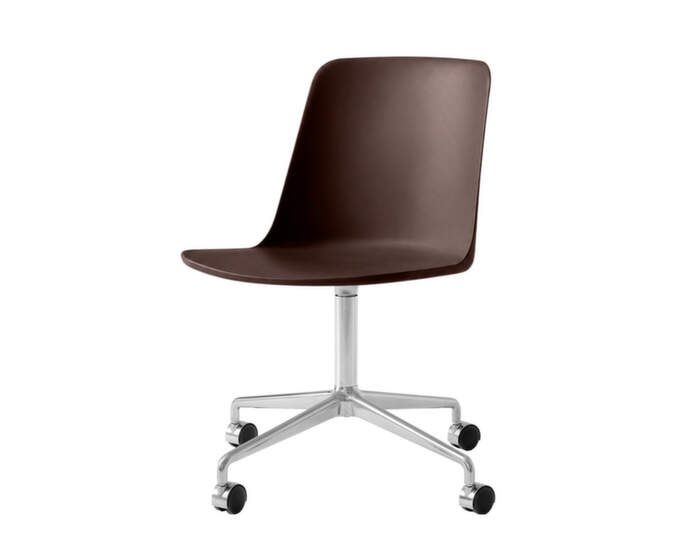 Kancelářská židle Rely HW21, polished aluminium burnt umber
