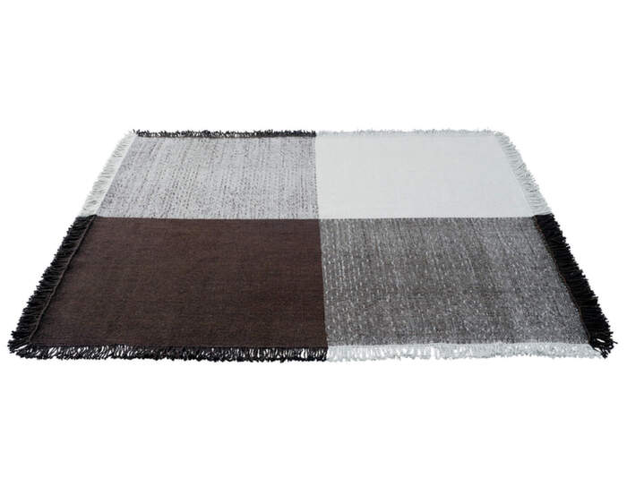 Verso Rug 258x258, cool grey / dark brown