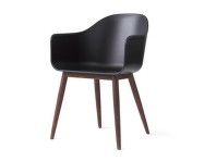 Harbour Dining Chair Wooden Base, black / dark oak