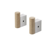 Attach Coat Hook, Set of 2, aluminium/oak