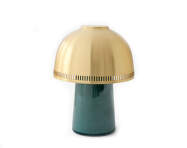 Raku SH8 Portable Lamp, blue green & brass