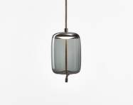 Knot Small Cilindro PC1034 Pendant Lamp, smoke grey / black chrome