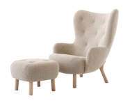 Petra VB3 Lounge Chair and Pouf ATD1, oak/Karakorum 003