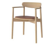 Merge Dining Chair with Armrest White Oak, cognac