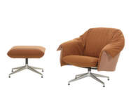 Bascule Lounge Chair Lowback & Ottoman, Hola / blush pink / terracotta