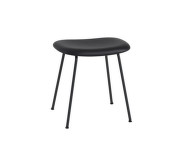 Fiber Stool Tube Base, black leather